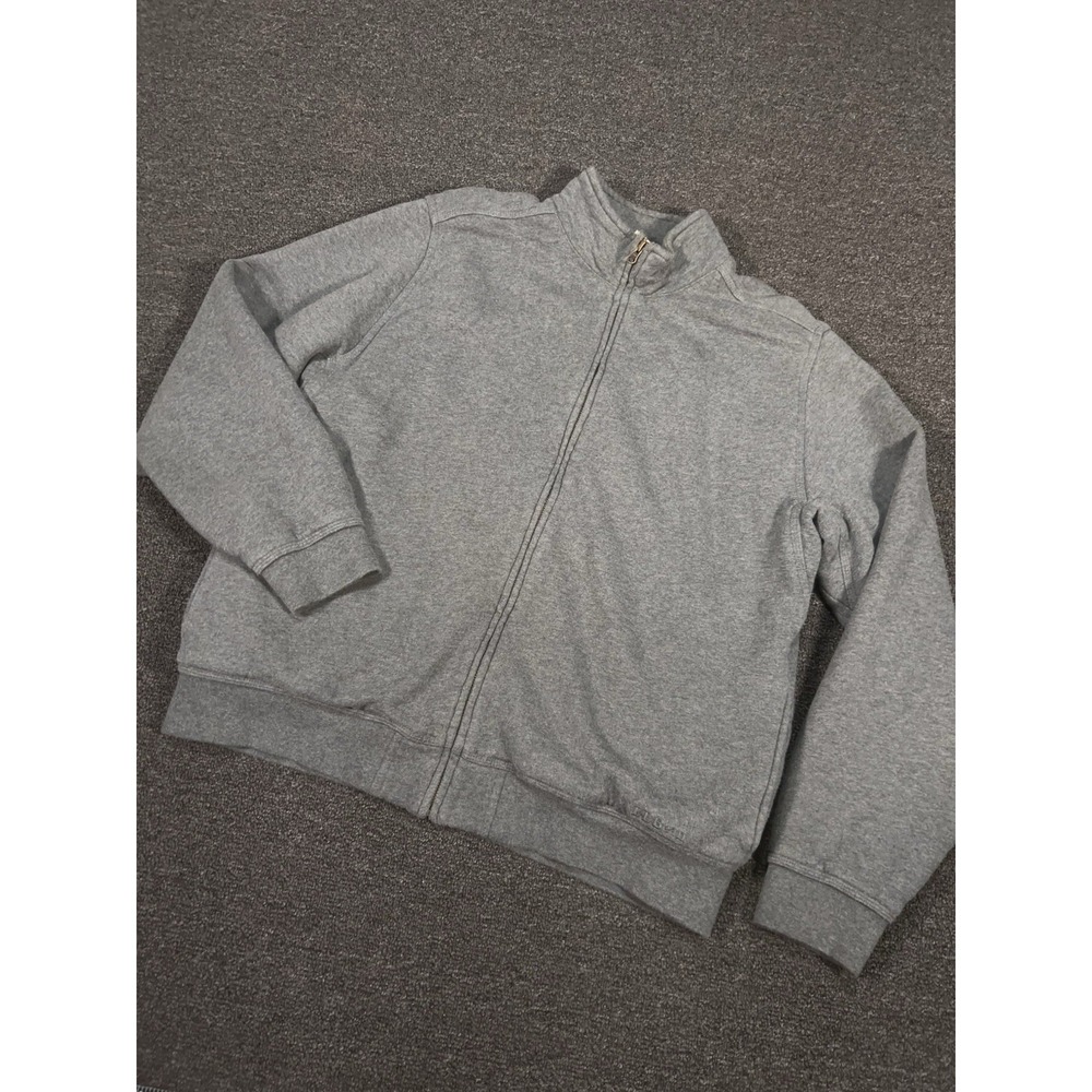 LL Bean Sweatshirt Men M Katahdin‎ Iron Works Gray Sherpa Lined Full Zip Jacket